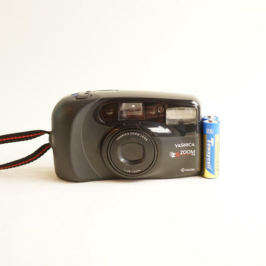 Yashica EZS Zoom 70 Film Camera | 35mm Point & Shoot | Tested & Working | Black