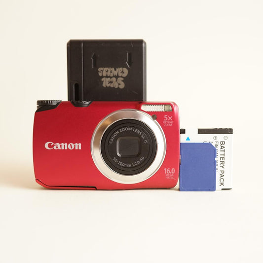 Canon PowerShot A3300 IS Digital Camera | 16MP | Tested & Working | Red