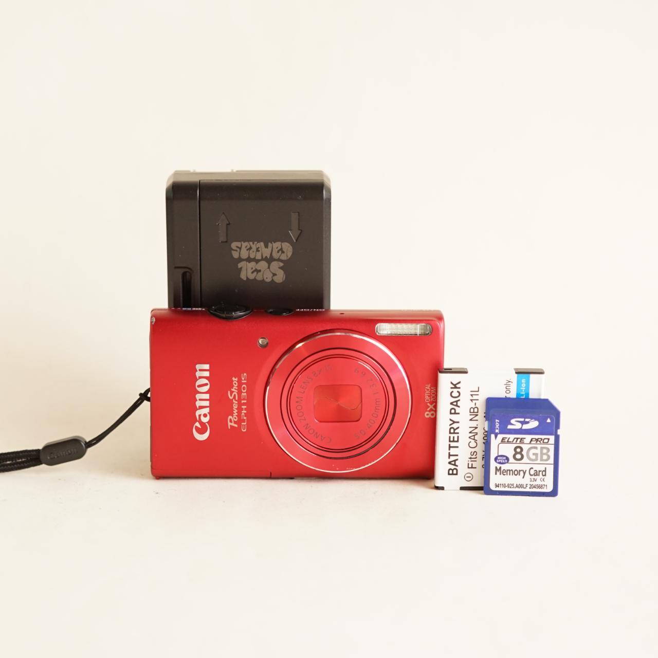 Canon PowerShot ELPH 130 IS Digital Camera | 16.0MP | Tested & Working | Red
