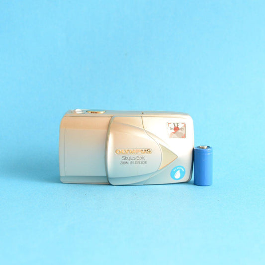 Olympus Stylus Epic Zoom 115 Deluxe Film Camera | 35mm Point & Shoot | Tested & Working | Gold