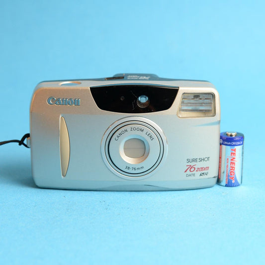Canon SureShot 76 Zoom Film Camera | Tested & Working | Silver