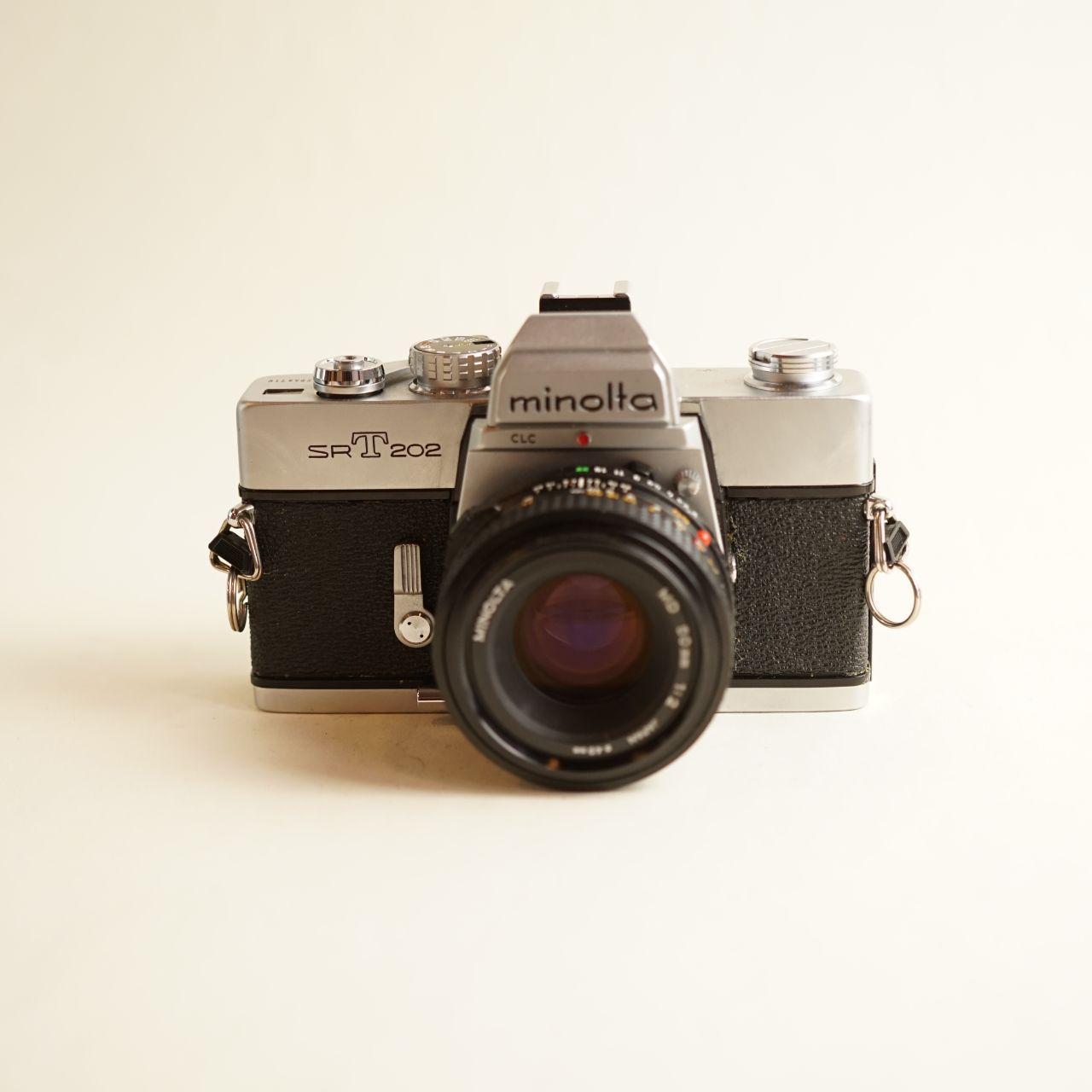 Minolta SRT 202 Film Camera | 35mm SLR | FULLY CLA'D | Silver & Black