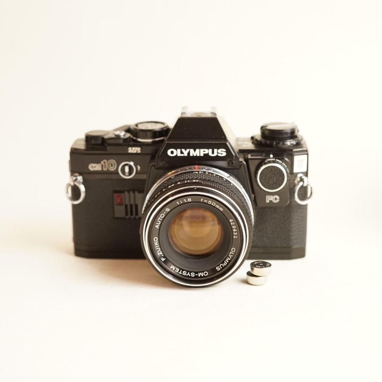 Olympus OM-10 w/ manual adapter 35mm SLR Film Camera | Tested & Working | Black