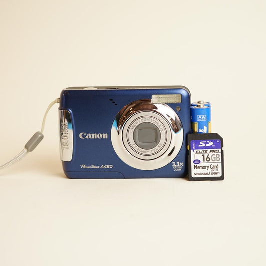 Canon PowerShot A480 Digital Camera | 10MP | Test & Working | Blue