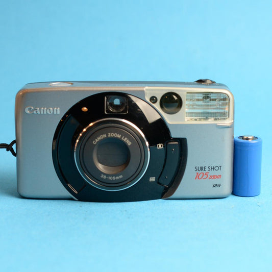 Canon SureShot 105 Zoom Film Camera | 35mm Point & Shoot | Tested & Working | Silver