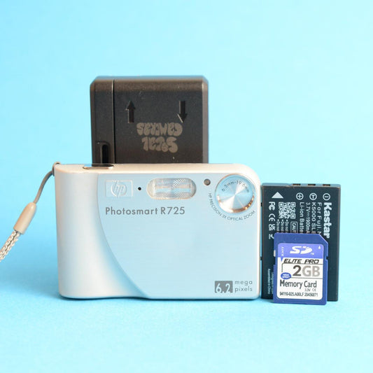 HP PhotoSmart R725 Digital Camera | 6.2MP | Tested & Working | Silver