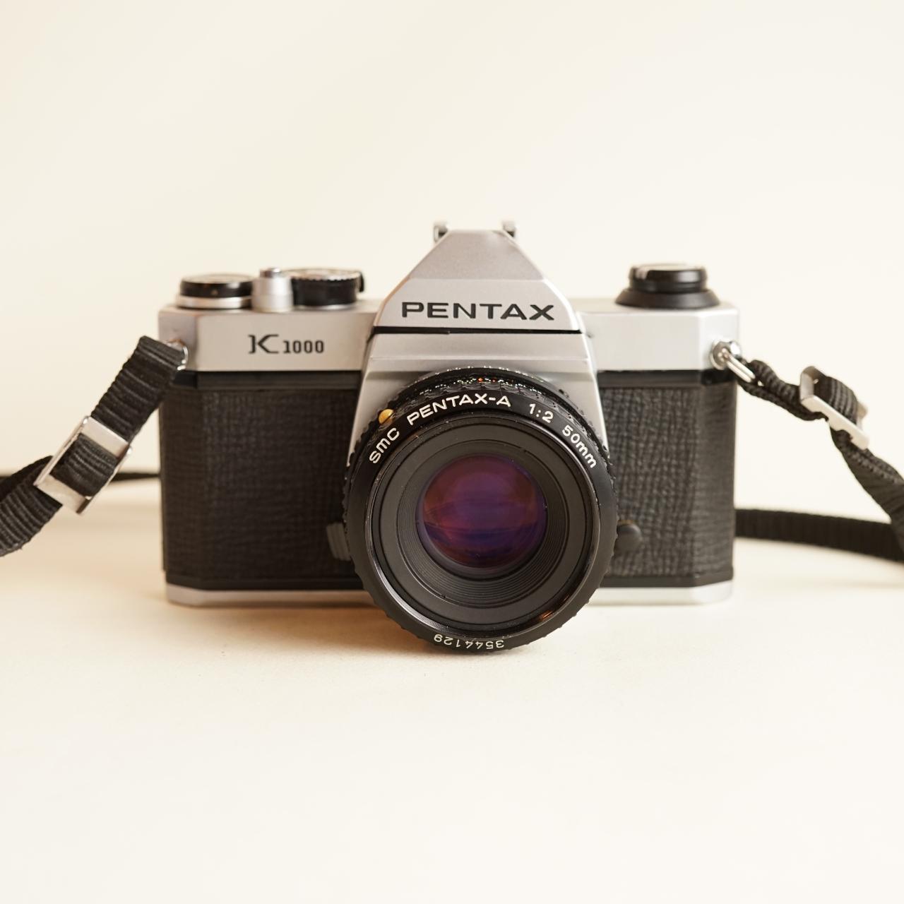 Pentax K1000 35mm SLR Film Camera | Tested & Working | Silver & Black