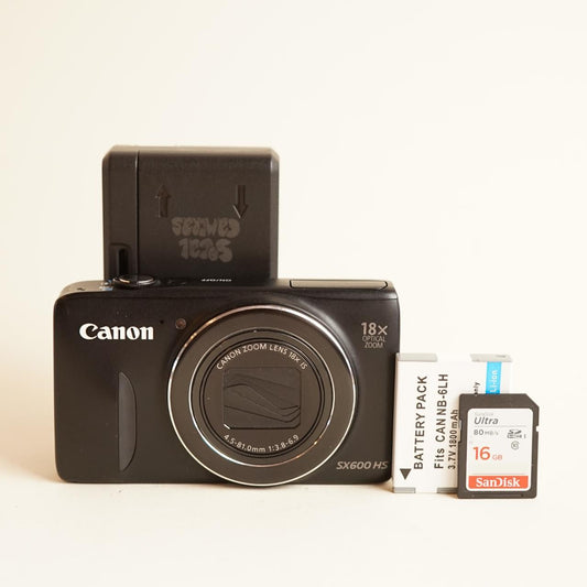 Canon PowerShot SX600 HS Digital Camera | 16MP | Tested & Working | Black