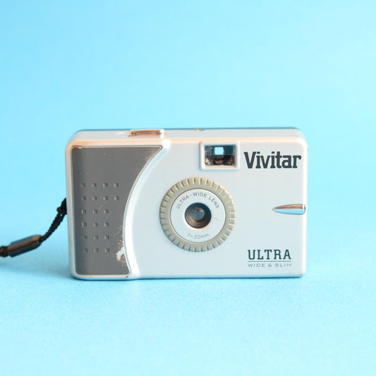 Vivitar Ultra Wide & Slim Film Camera | 35mm Point & Shoot | Tested & Working | Silver