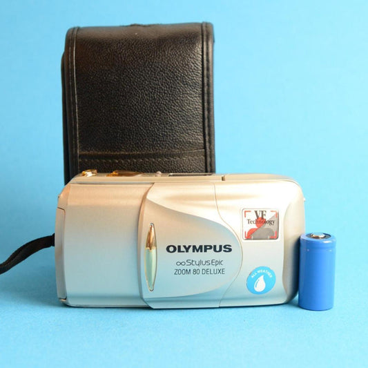 Olympus Stylus Infinity Zoom 80 Deluxe Film Camera | 35mm Point & Shoot | Tested & Working | Silver