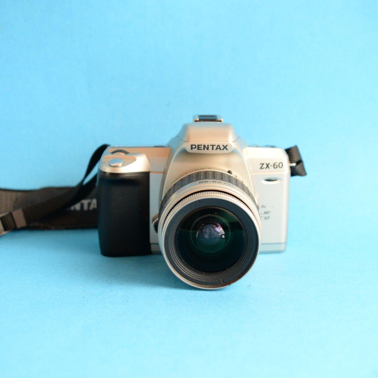 Pentax ZX-60 Film Camera with Pentax 28–90mm Lens | 35mm SLR | Tested & Working | Silver & Black