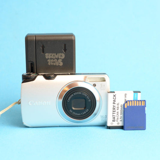 Canon PowerShot A3300 IS Digital Camera | 16.0MP | Tested & Working | Silver