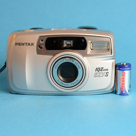 Pentax IQZoom EZY-S 35mm Film Camera | Tested & Working | Silver