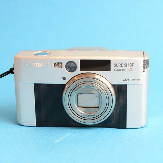 Canon SureShot Classic 120 Film Camera | 35mm Point & Shoot | Tested & Working | Silver