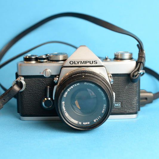 Olympus Om-1 35mm Film Camera | SLR | Tested & Working | Silver & Black