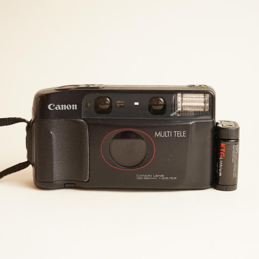 Canon Sure Shot Multi Tele Film Camera | 35mm Point & Shoot | Tested & Working | Black