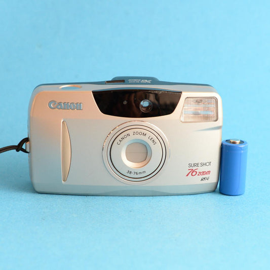 Canon SureShot 76 Zoom Film Camera | 35mm Point & Shoot | Tested & Working | Silver