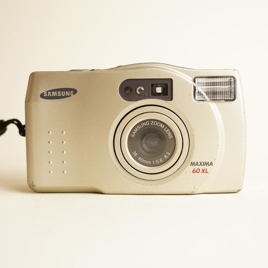 Samsung Maxima 60XL Film Camera | 35mm Point and Shoot | Tested & Working | Cream