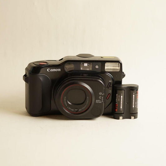 Canon Sure Shot Tele Film Camera | 35mm Point & Shoot | Tested & Working | Black