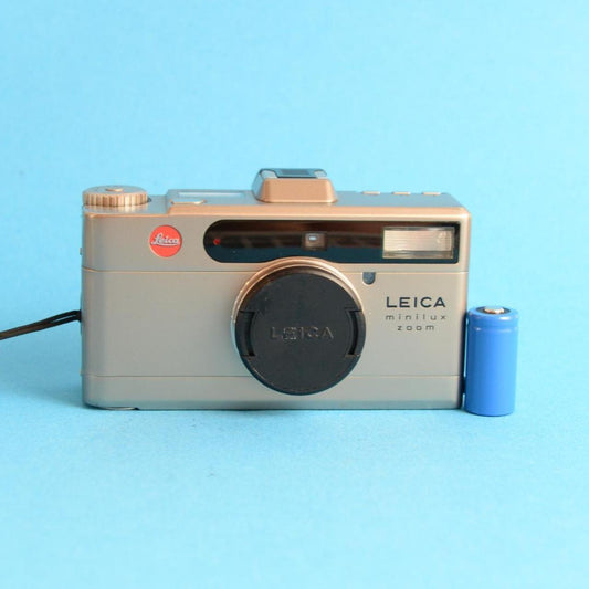 Leica Minilux Zoom Film Camera | 35mm Point & Shoot | Tested & Working | Silver