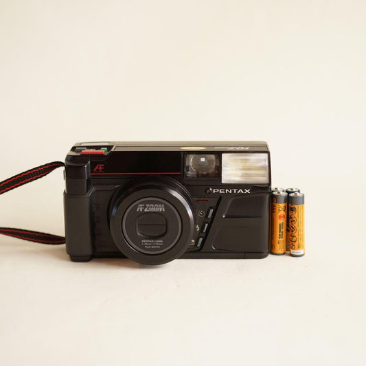 Pentax IQZoom Film Camera | 35mm Point & Shoot | Tested & Working | Black