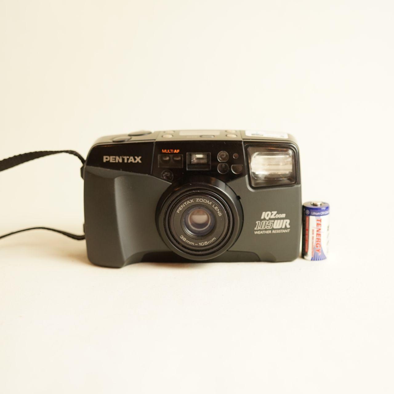 Pentax IQZoom 105WR Film Camera | 35mm Point & Shoot | Tested & Working | Grey