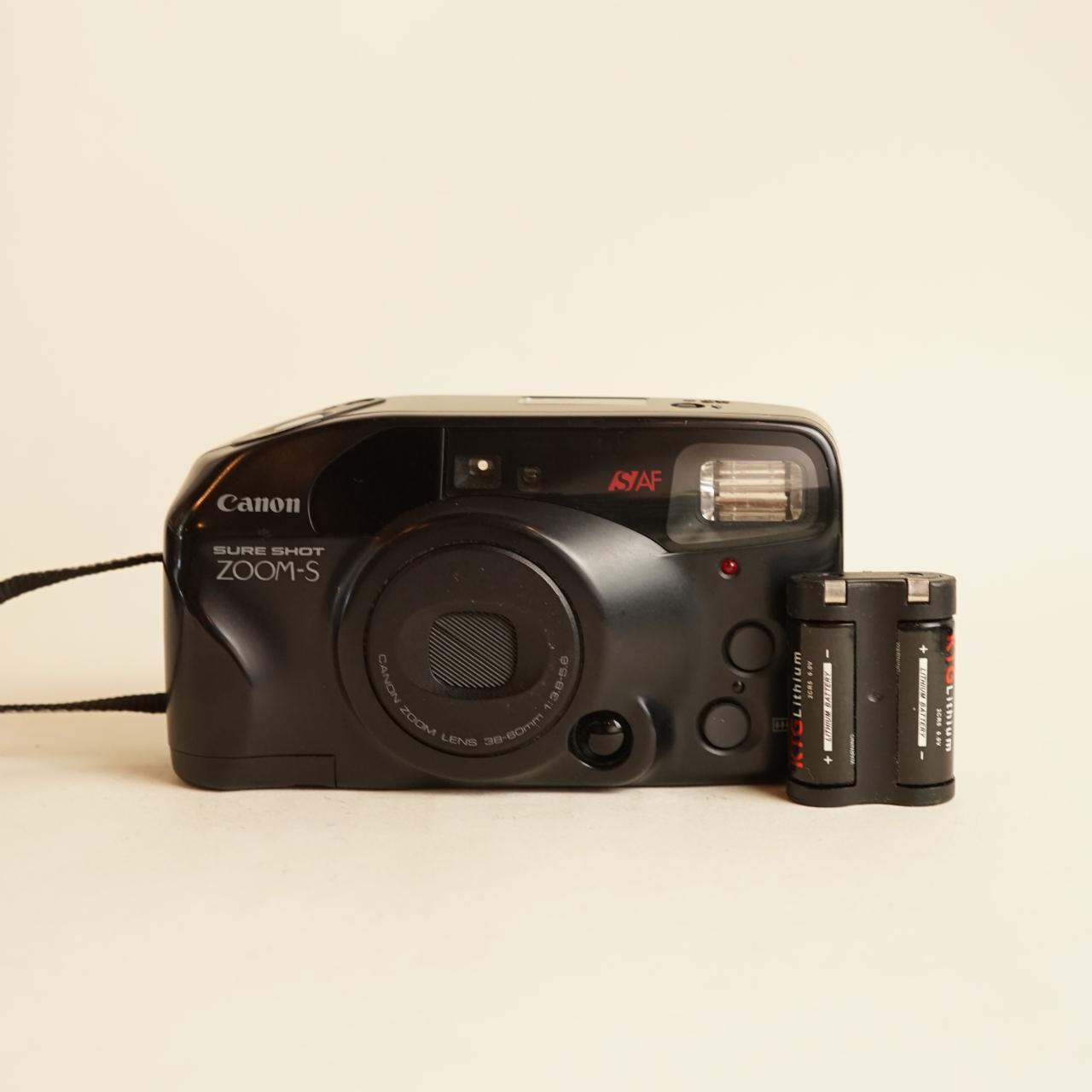 Canon Sure Shot Zoom-S Film Camera | 35mm Point & Shoot | Black | Tested & Working