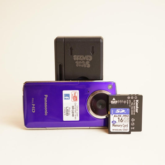 Panasonic HM-TA1 Pocket Camcorder | Full HD | Tested & Working | Purple