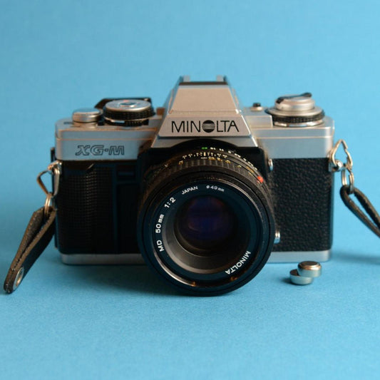 Minolta XG-M Film Camera | 35mm SLR | Tested & Working | Silver & Black