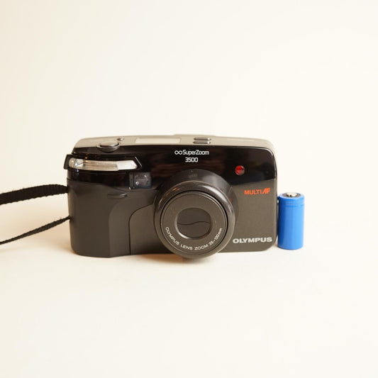 Olympus Infinity Super Zoom 3500 Film Camera | 35mm Point & Shoot | Tested & Working | Black