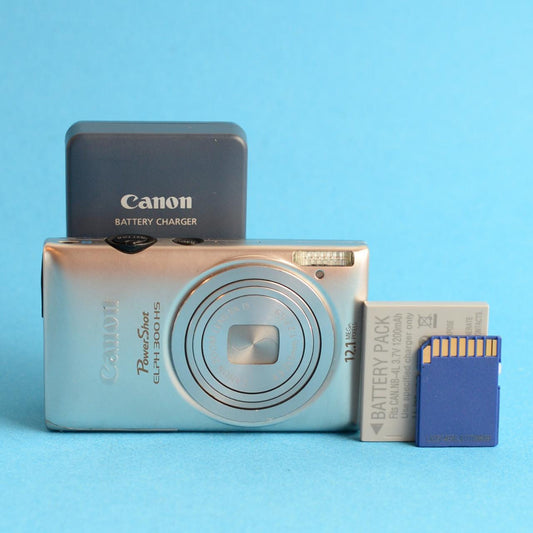 Canon PowerShot ELPH 300 HS Digital Camera | 12.1MP | Tested & Working | Silver