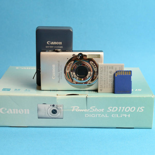 Canon PowerShot SD1100 IS Digital Camera | 8MP | Tested & Working | Silver