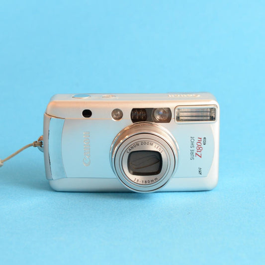Canon Sure Shot Z180u Film Camera | 35mm Point & Shoot | Tested & Working | Silver