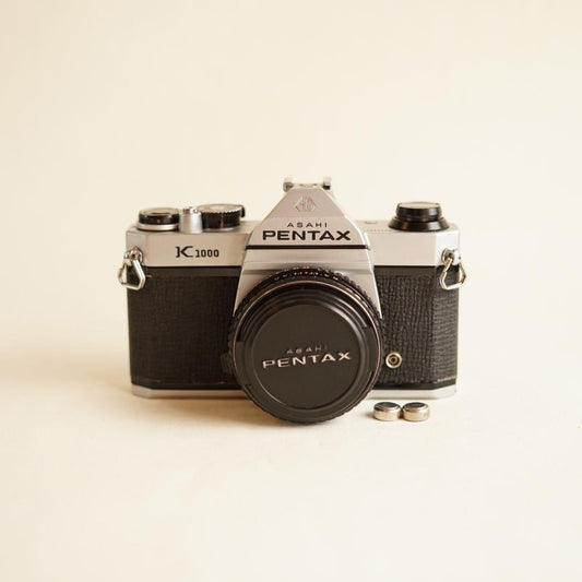 Asahi Pentax K1000 | FULLY CLA'D | 35mm SLR Film Camera | Tested & Working | Silver & Black