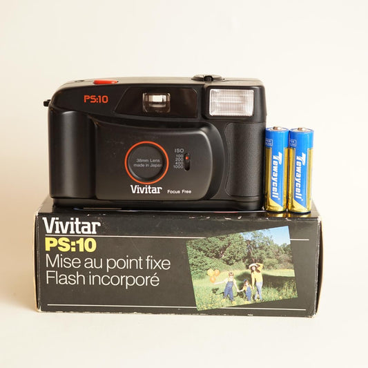 Vivitar PS:10 Film Camera | 35mm Point and Shoot | Tested and Working w/Warranty | Black