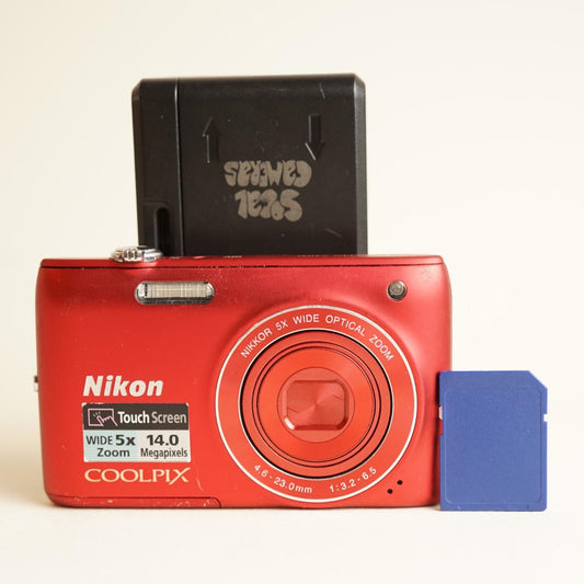 Nikon Coolpix S4100 Digital Camera | 14MP | Tested & Working | Red