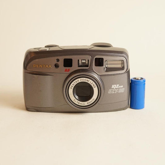 Pentax IQZoom EZY-80 35mm Point & Shoot Film Camera | Tested & Working | Silver