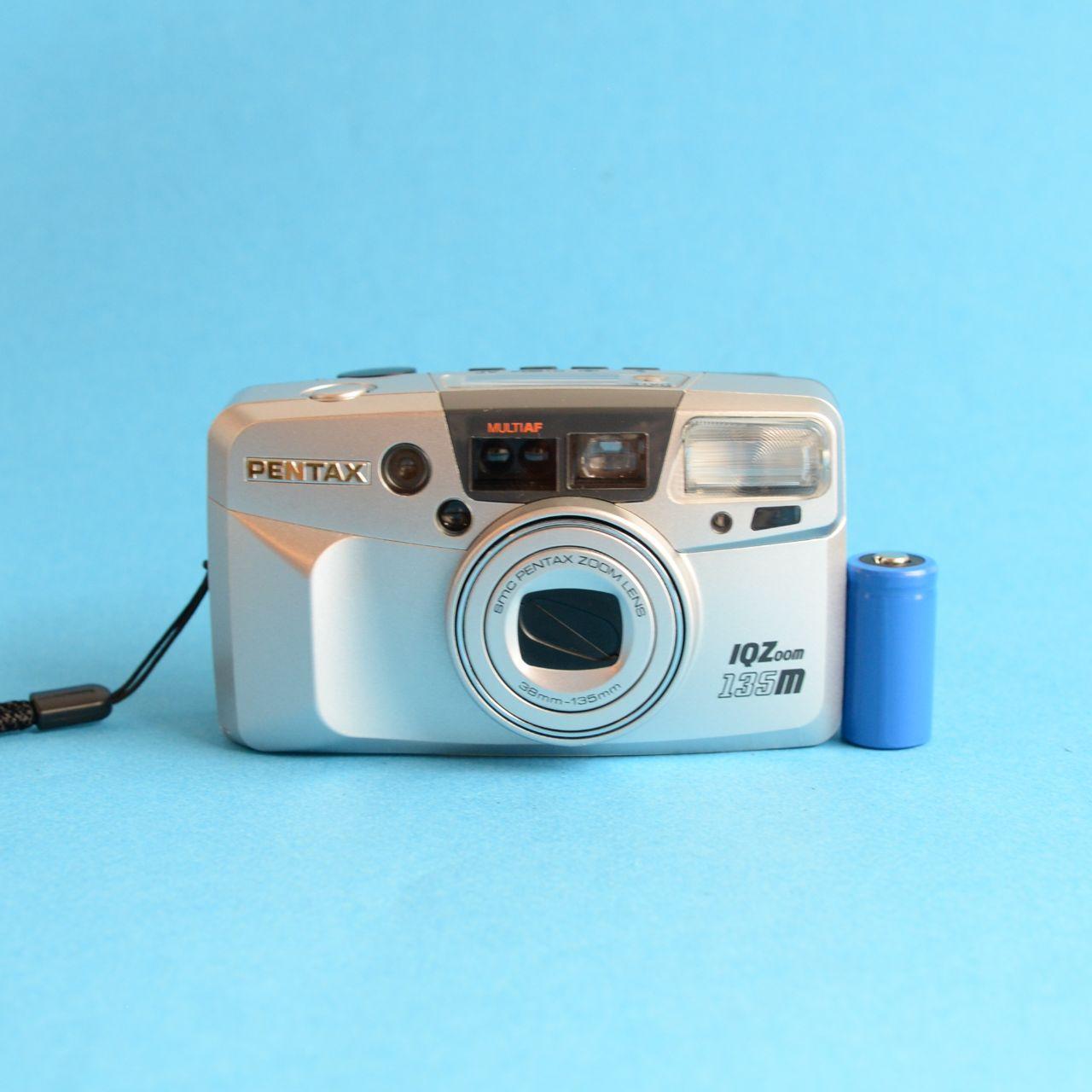 Pentax IQZoom 135M Film Camera | 35mm Point & Shoot | Tested & Working | Silver