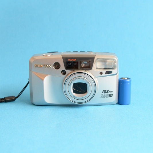 Pentax IQZoom 135M Film Camera | 35mm Point & Shoot | Tested & Working | Silver