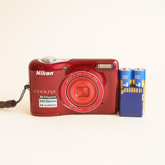Nikon Coolpix L32 Digital Camera | 20.1MP | Tested & Working | Red