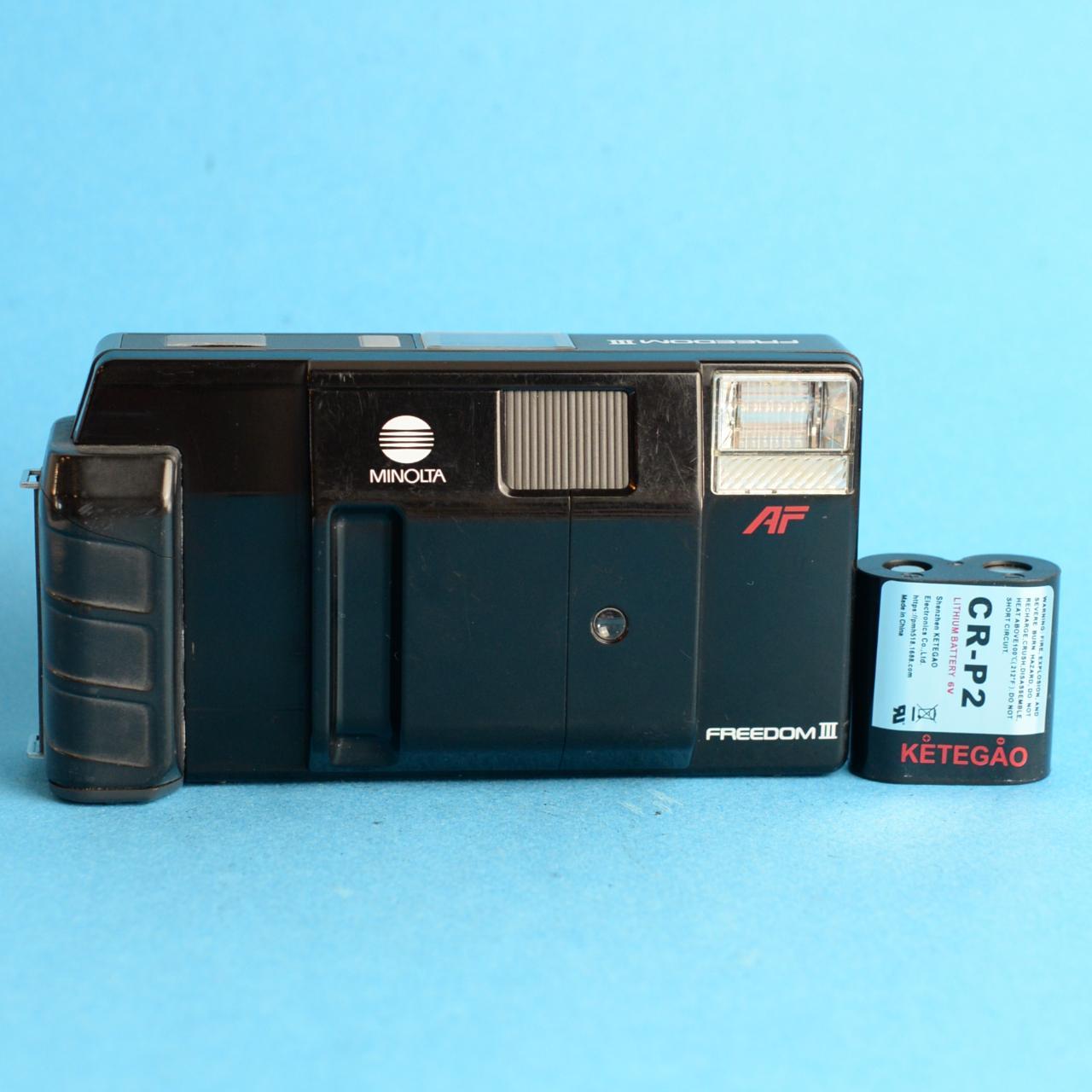 Minolta Freedom III Film Camera | 35mm Point & Shoot | Tested & Working | Black