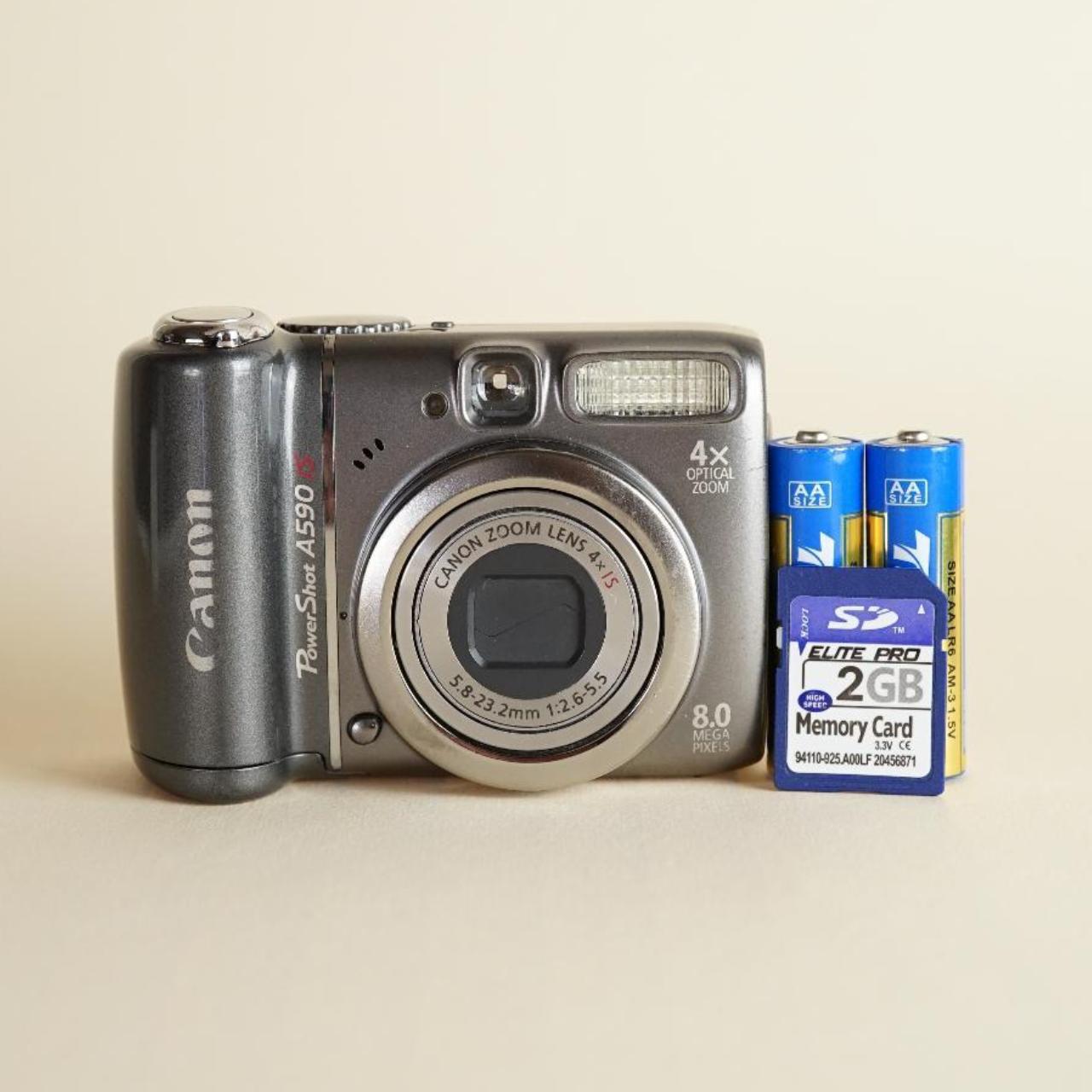 Canon PowerShot A590 IS | 8MP Digital Camera | Tested & Working | Silver