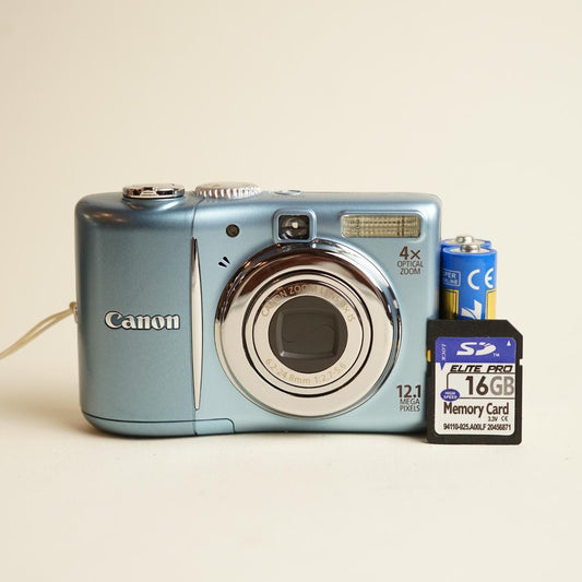 Canon PowerShot A1100 IS Digital Camera | 12.1MP | Tested & Working | Blue