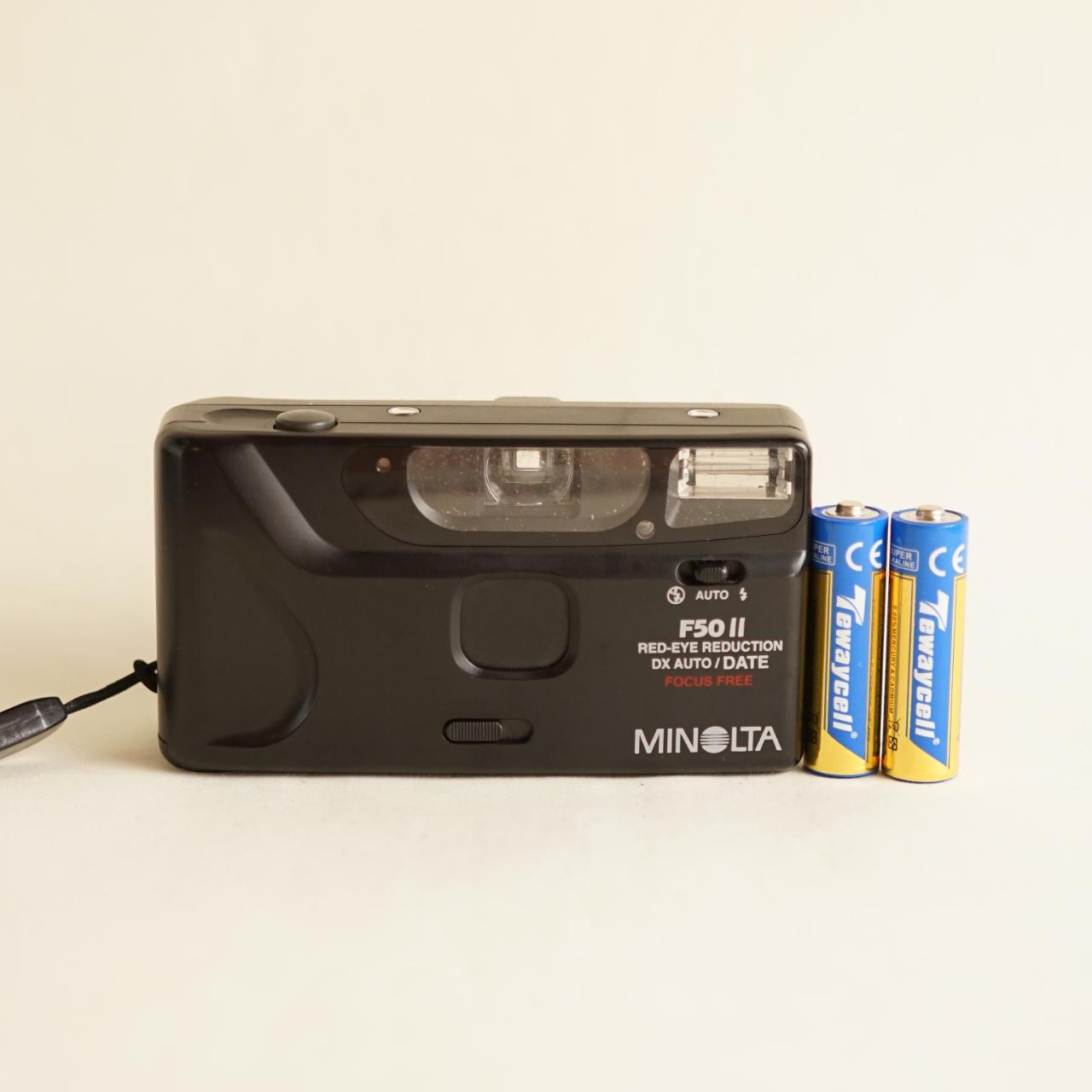 Minolta F50 II Film Camera | 35mm Point & Shoot | Tested & Working | Black
