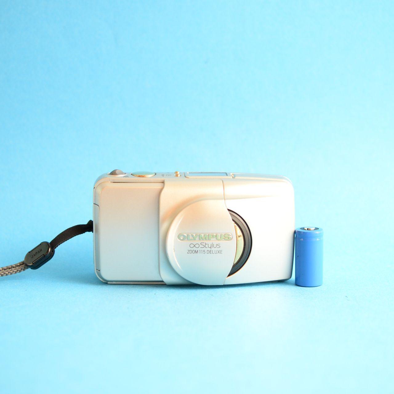 Olympus Infinity Stylus Zoom 115 Deluxe Film Camera | 35mm Point & Shoot | Tested & Working | Gold