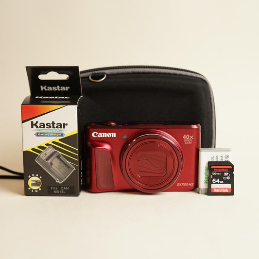 Canon PowerShot SX720 HS Digital Camera | 20.3MP | Tested & Working | Red