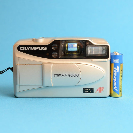 Olympus Trip AF 4000 Film Camera | 35mm Point & Shoot | Tested & Working | Silver & Black