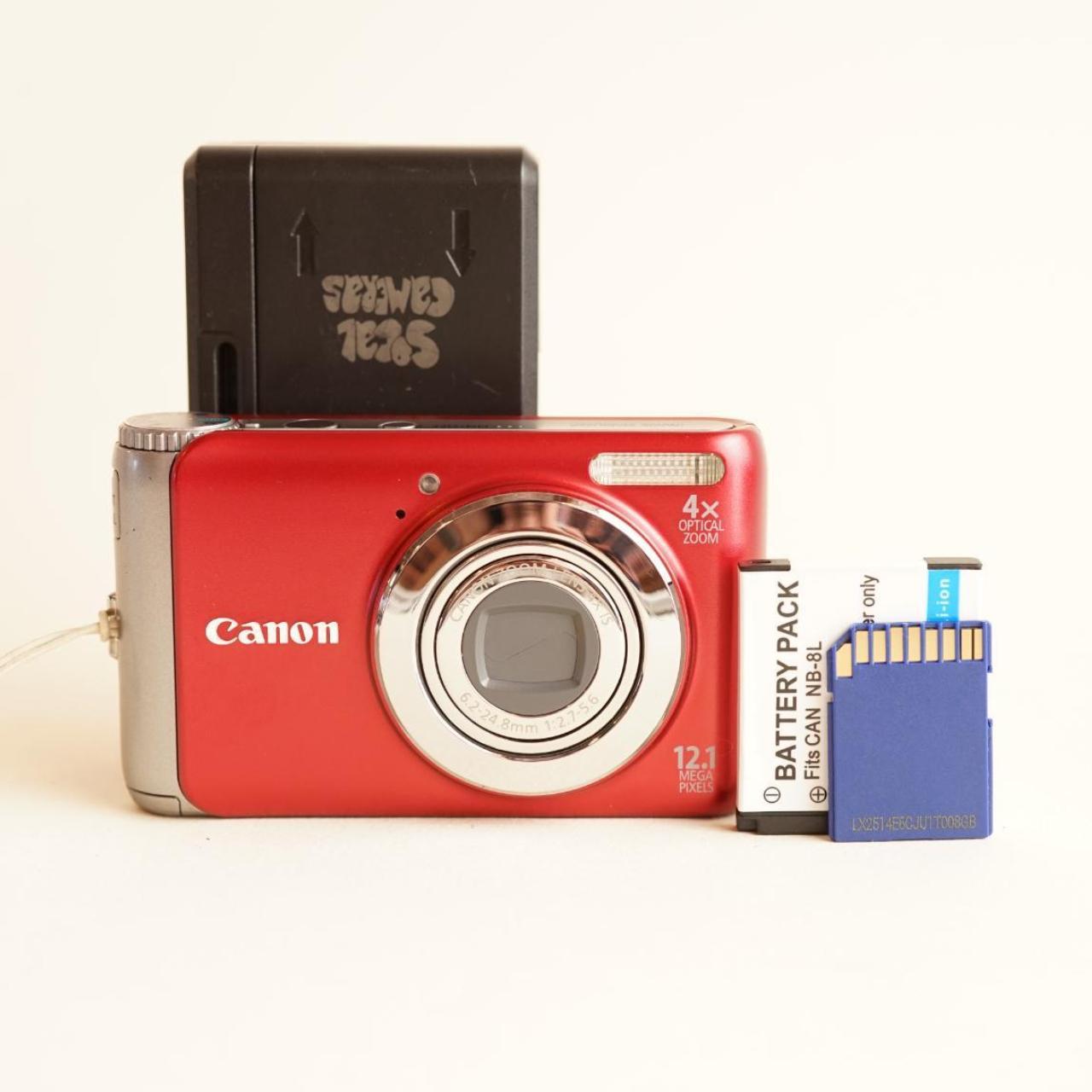 Canon PowerShot A3100 IS Digital Camera | 12MP | Tested & Working | Red