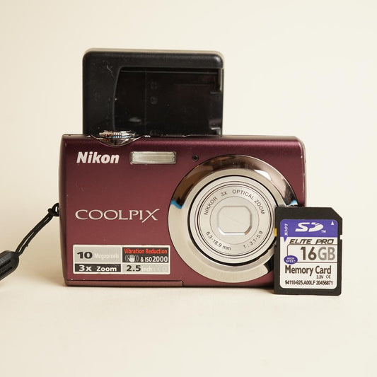 Nikon Coolpix S220 Digital Camera | 10MP | Test & Working | Maroon