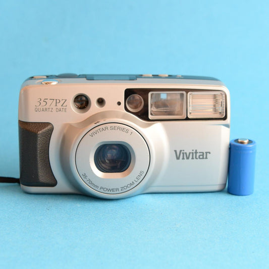 Vivitar 357PZ Film Camera | 35mm Point & Shoot | Tested & Working | Silver